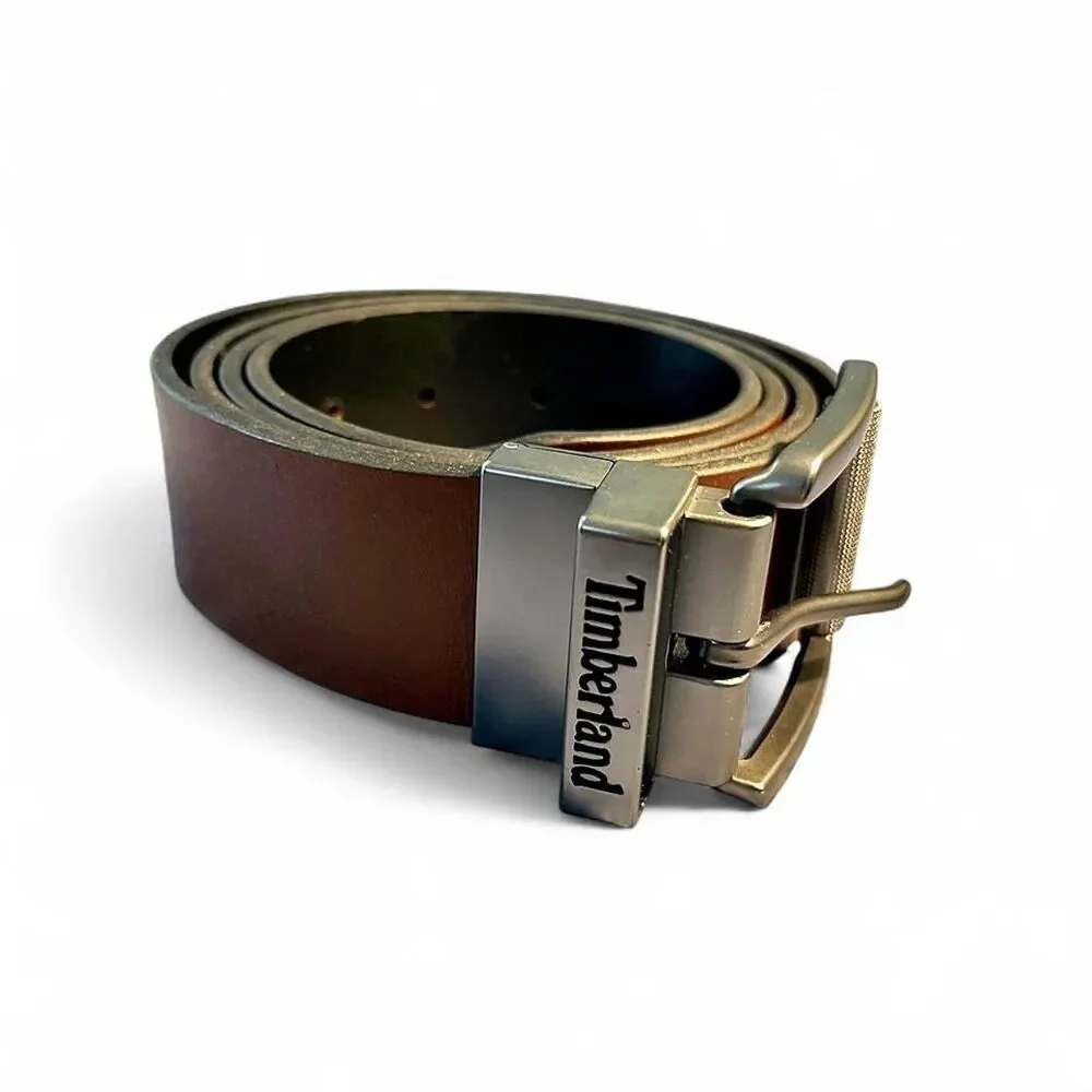 NWOT Timberland Men's Reversible 100% Premium Buffalo Leather Belt, Size 52